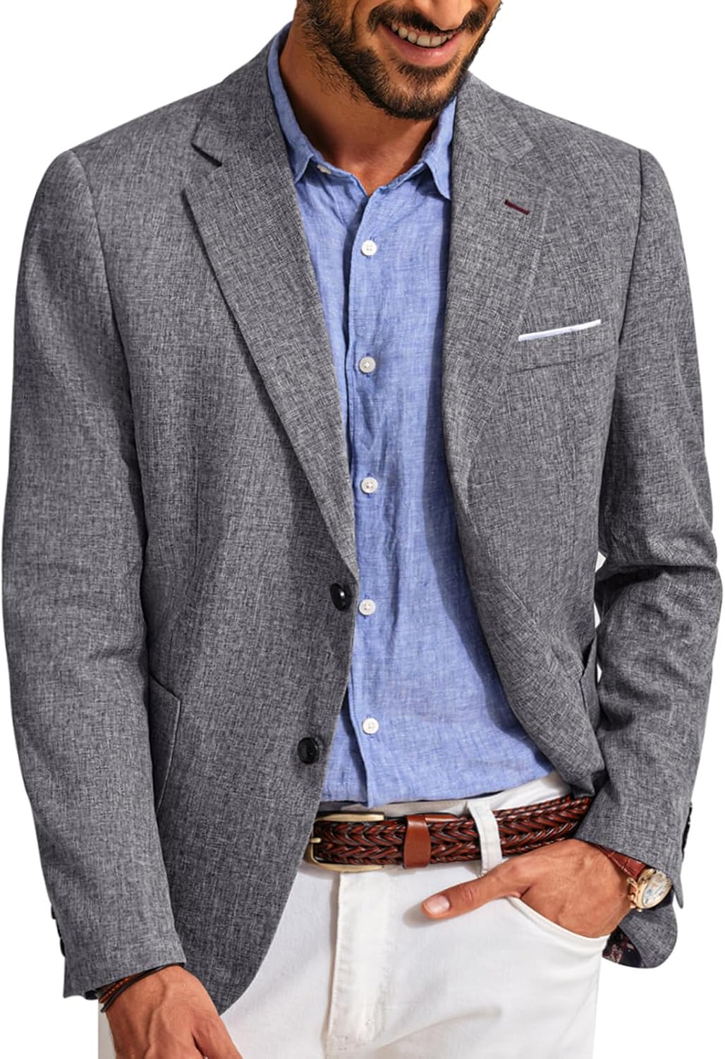 PJ PAUL JONES Mens Casual Sport Coats Two Buttons Lightweight Business Sport Blazer